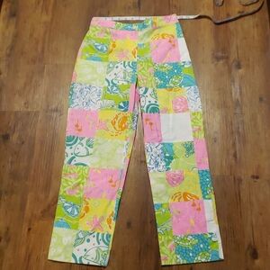 Lilly Pulitzer crop cotton blend patchwork pants
